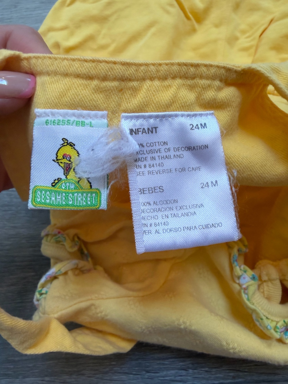 Sesame Street Yellow Floral-Patch Overalls - Picture 2 of 3